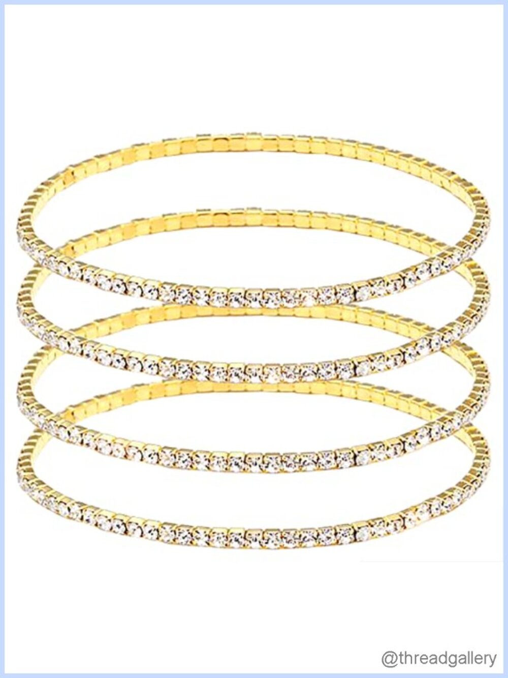 4Pcs Crystal Tennis Anklets Cubic Zirconia Stretch Elastic Foot Chain